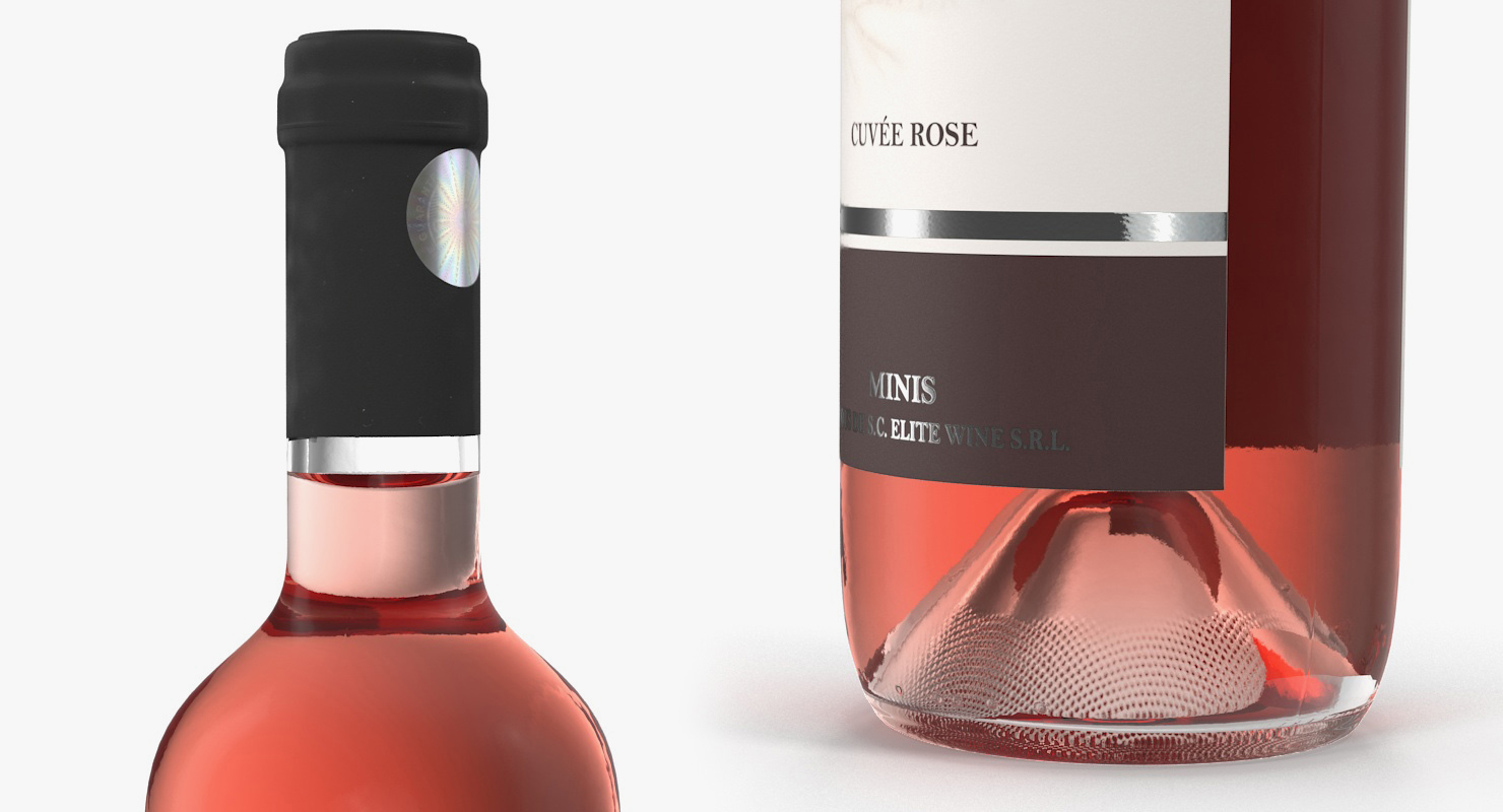 3D Rose Wine Bottle