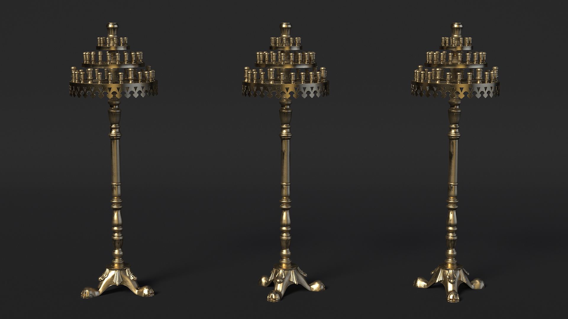 3D Church Brass Candle Holder