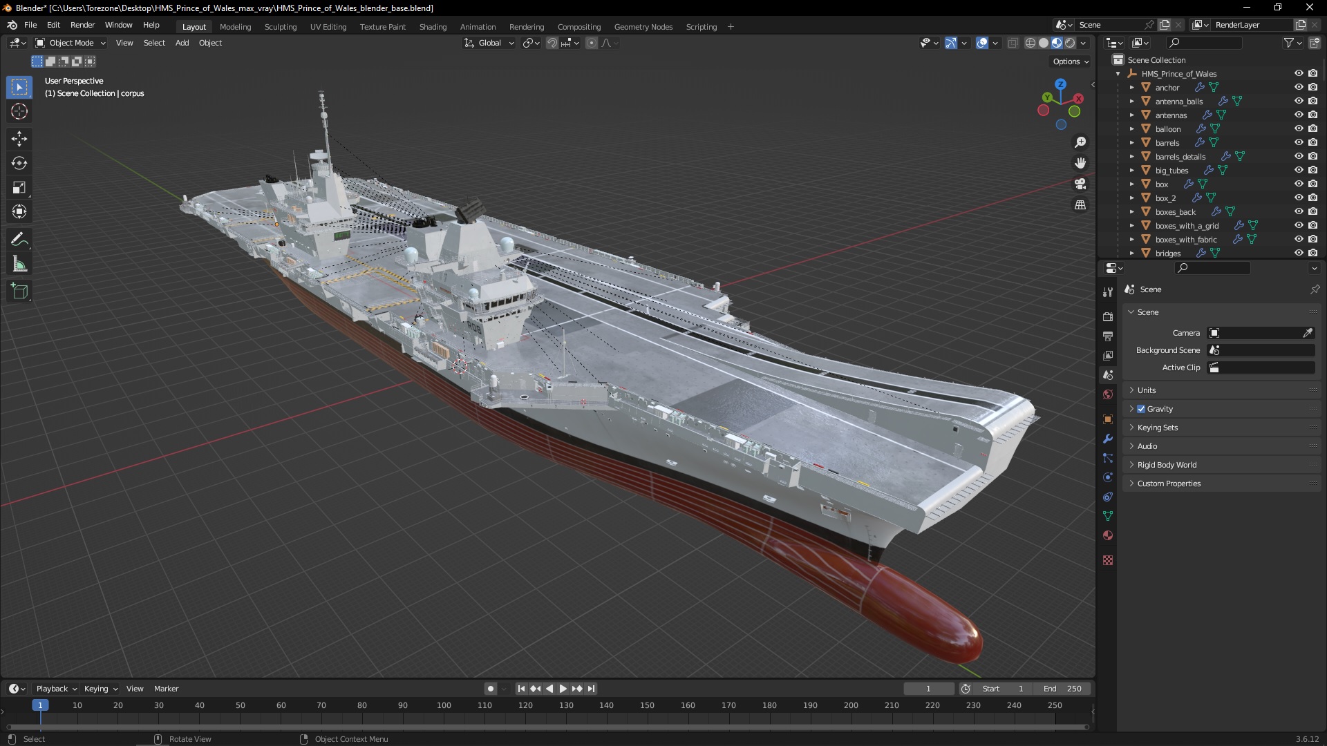 HMS Prince of Wales 3D model