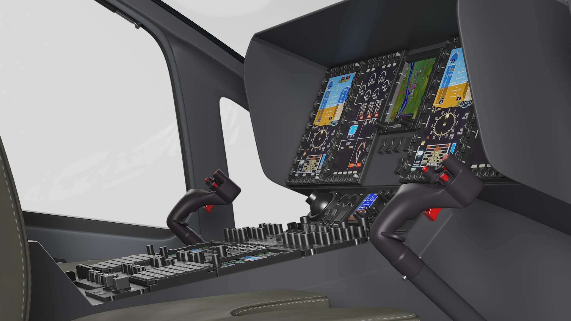 3D model Private Helicopter Pilot Cabin