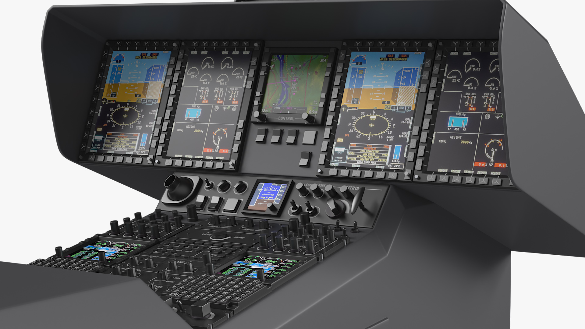 3D model Private Helicopter Pilot Cabin