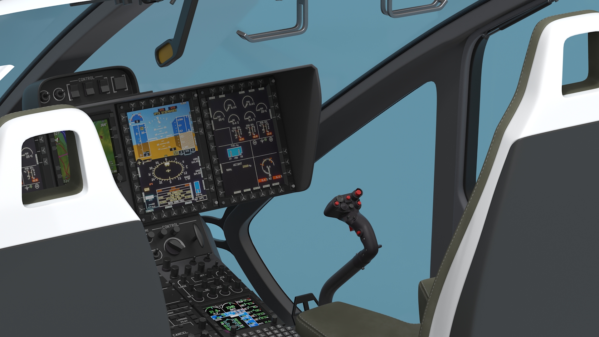 3D model Private Helicopter Pilot Cabin