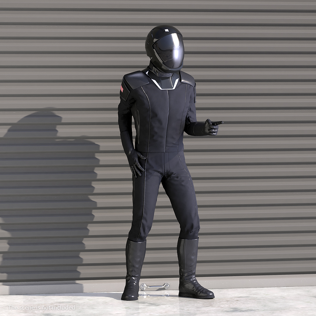 Sci Fi Astronaut Suit Black Rigged 3D model