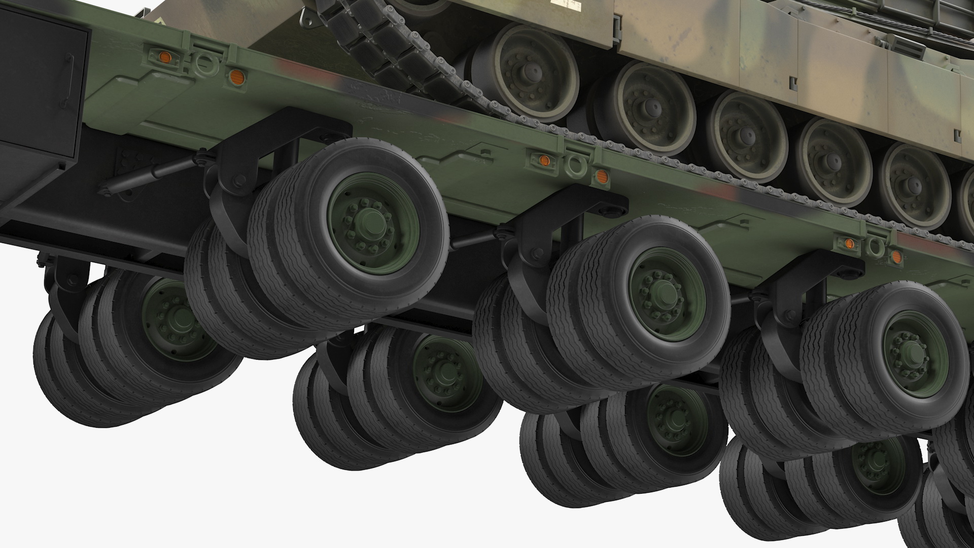 3D model Tank Transporter M1000 Semi-Trailer with M1 Abrams