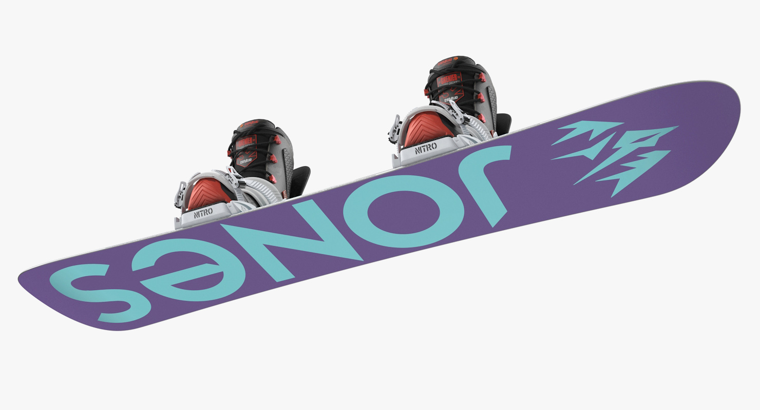 Snowboard Jones with Bindings and Boots 3D model