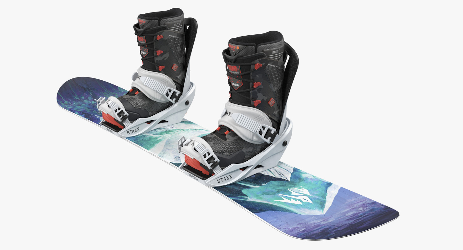 Snowboard Jones with Bindings and Boots 3D model