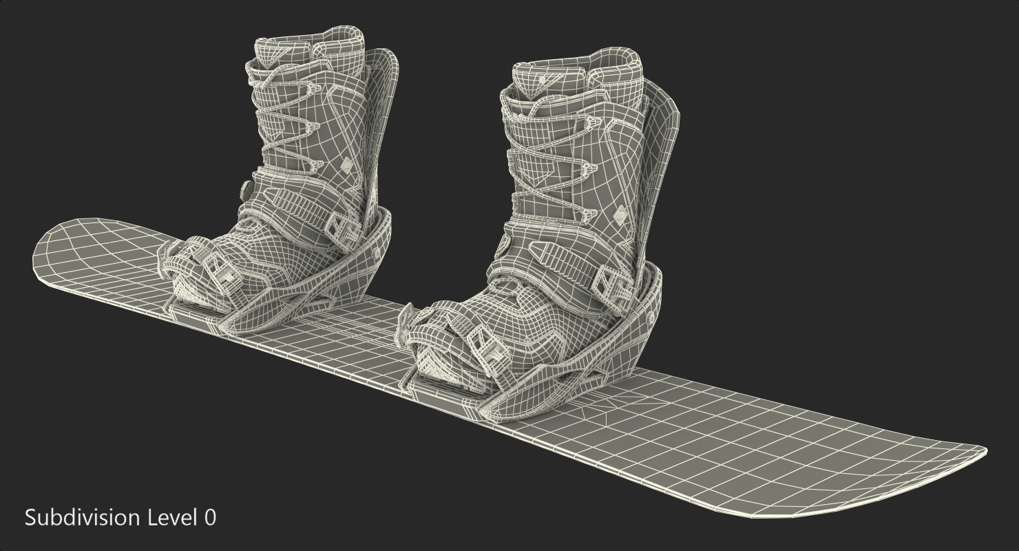 Snowboard Jones with Bindings and Boots 3D model