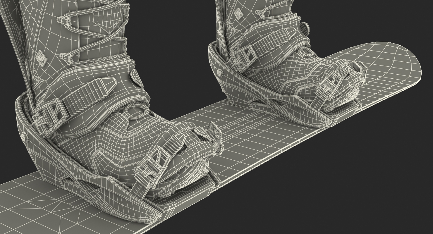 Snowboard Jones with Bindings and Boots 3D model