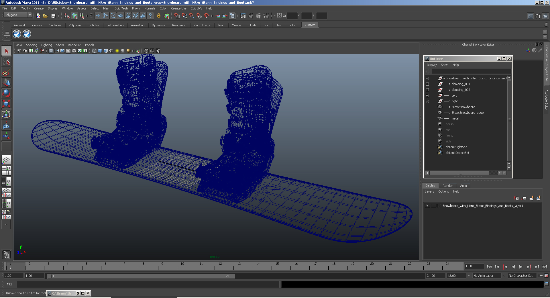 Snowboard Jones with Bindings and Boots 3D model