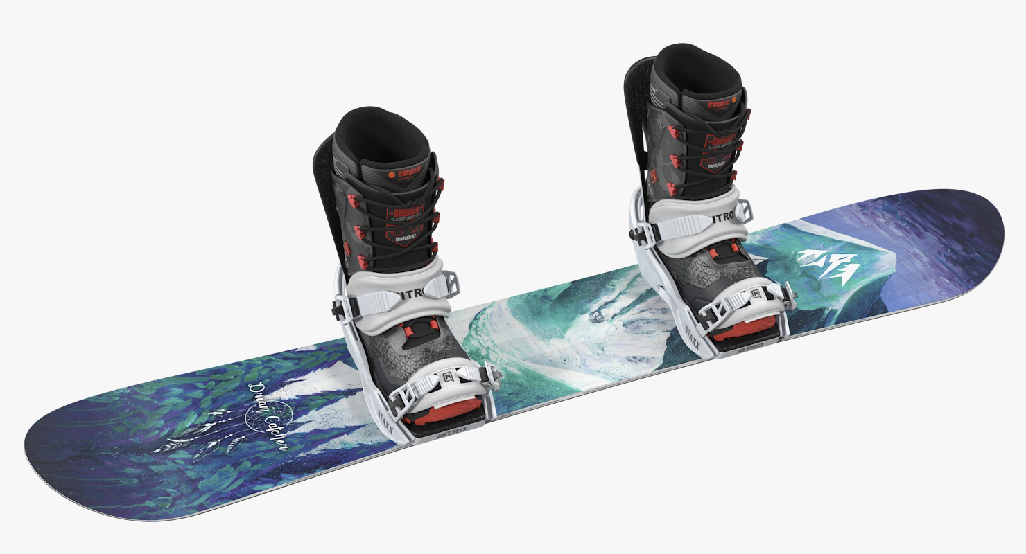 Snowboard Jones with Bindings and Boots 3D model