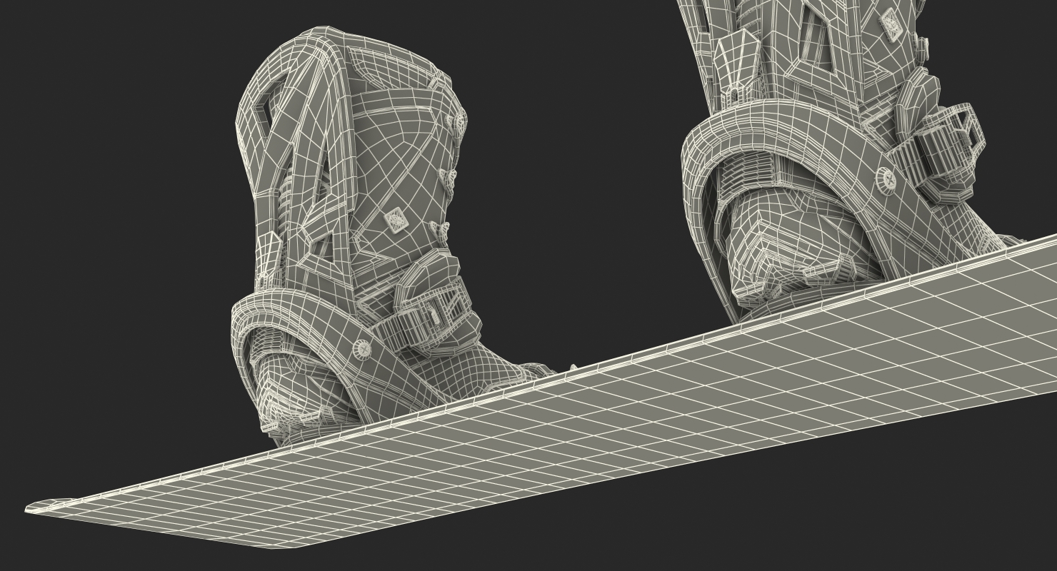 Snowboard Jones with Bindings and Boots 3D model