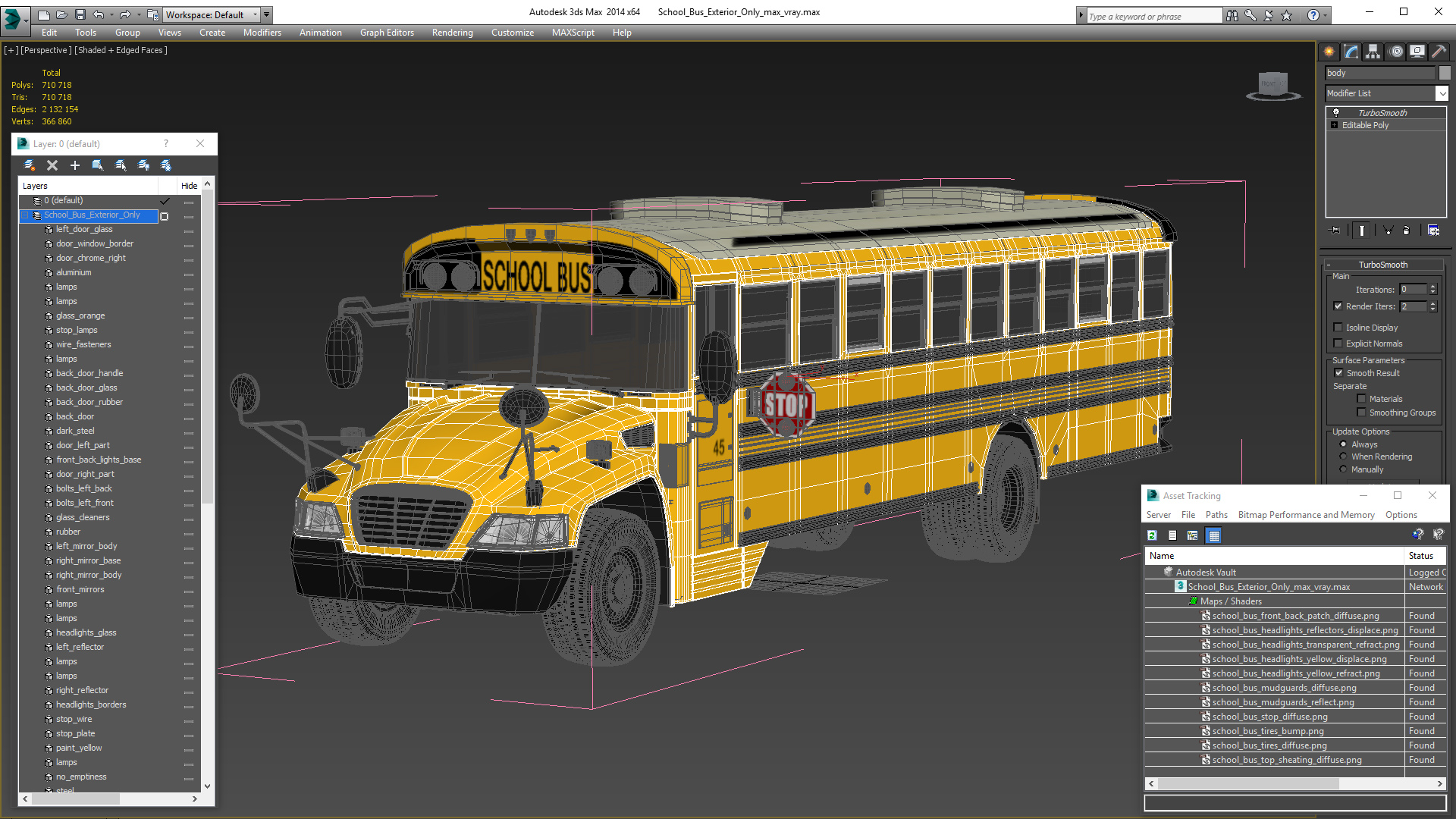 School Bus Exterior Only 3D model