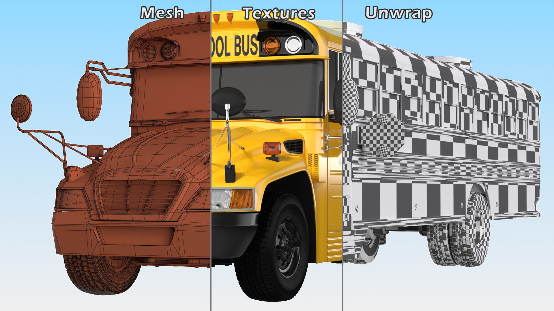 School Bus Exterior Only 3D model