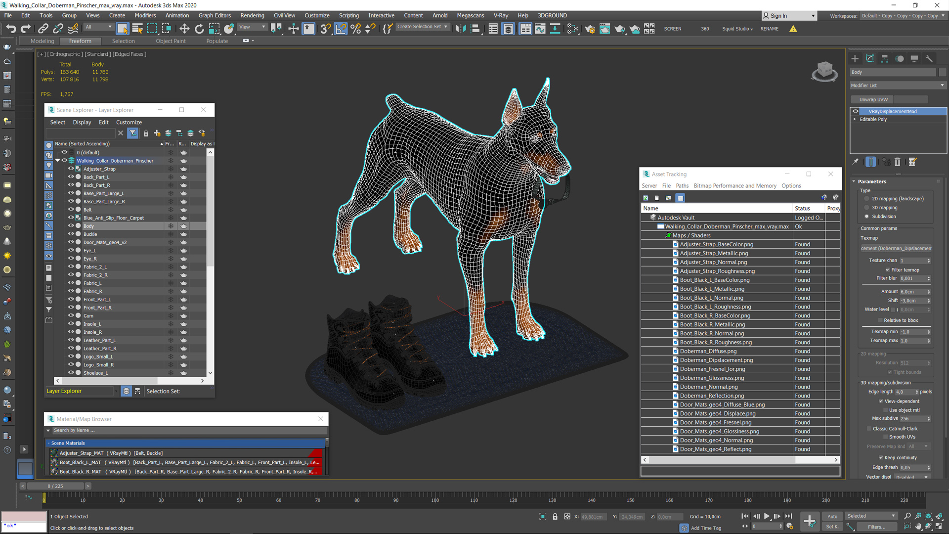 Walking Collar Doberman Pinscher 3D