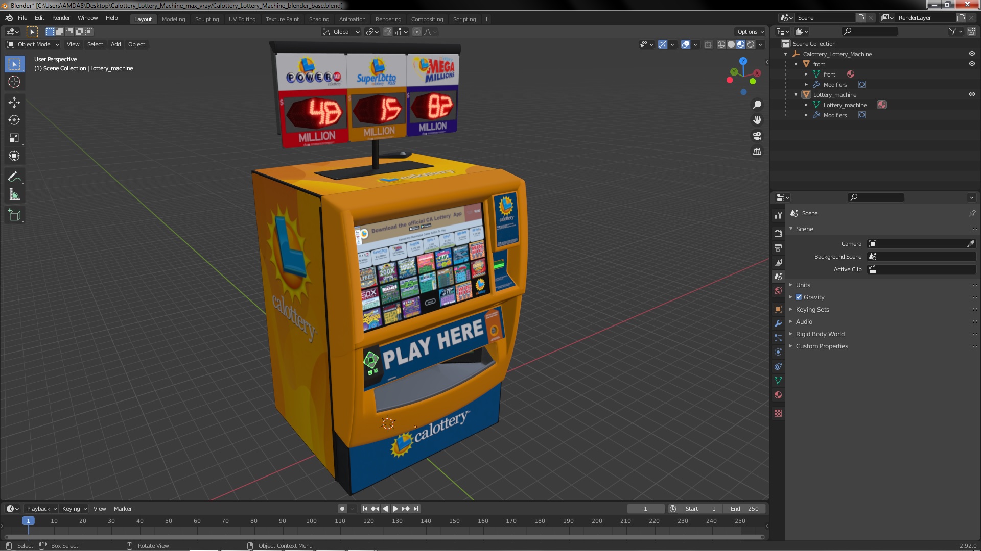 3D model Calottery Lottery Machine