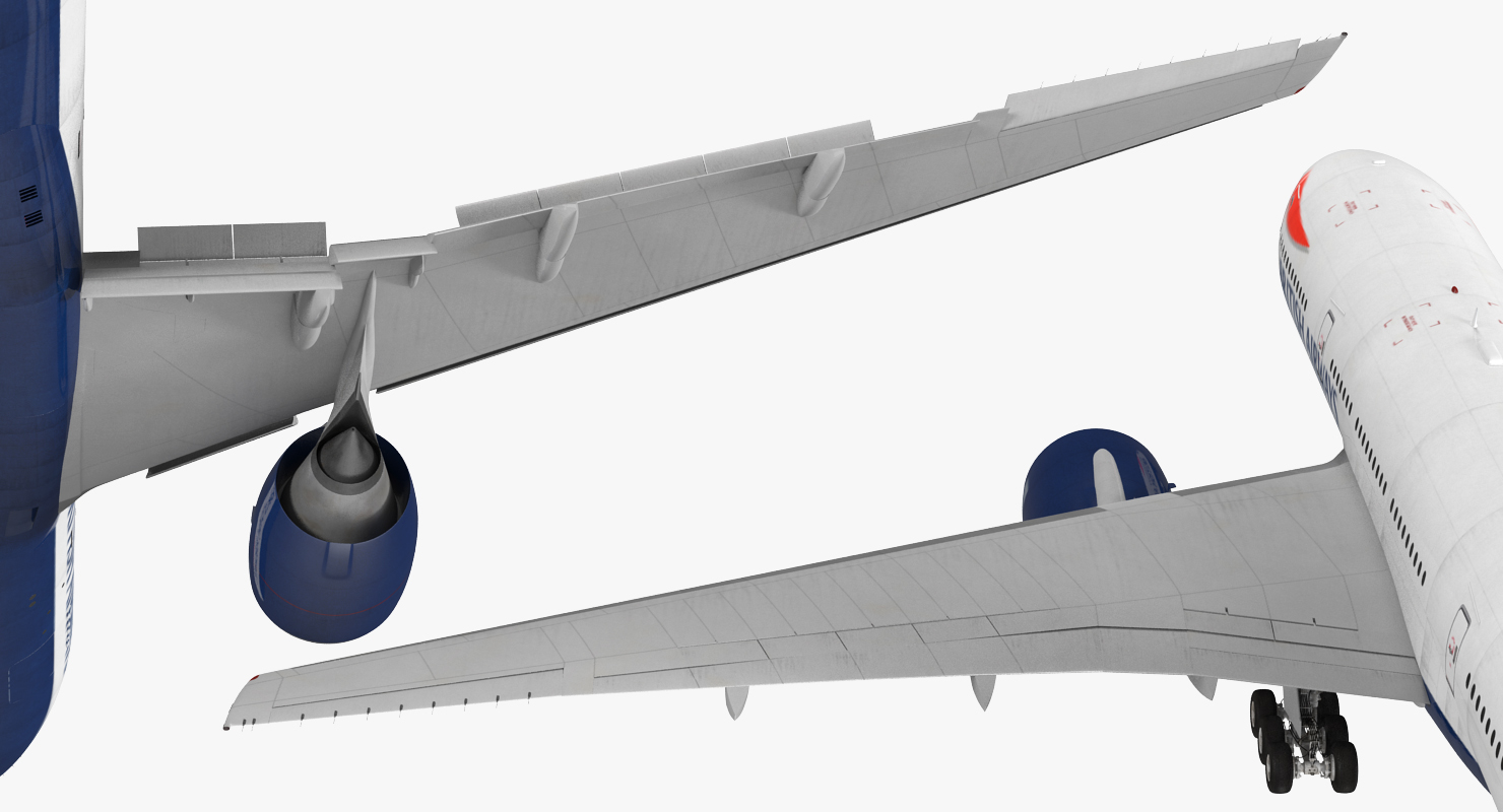 Boeing 777 200ER British Airways Rigged 3D model