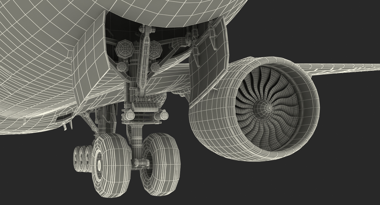 Boeing 777 200ER British Airways Rigged 3D model