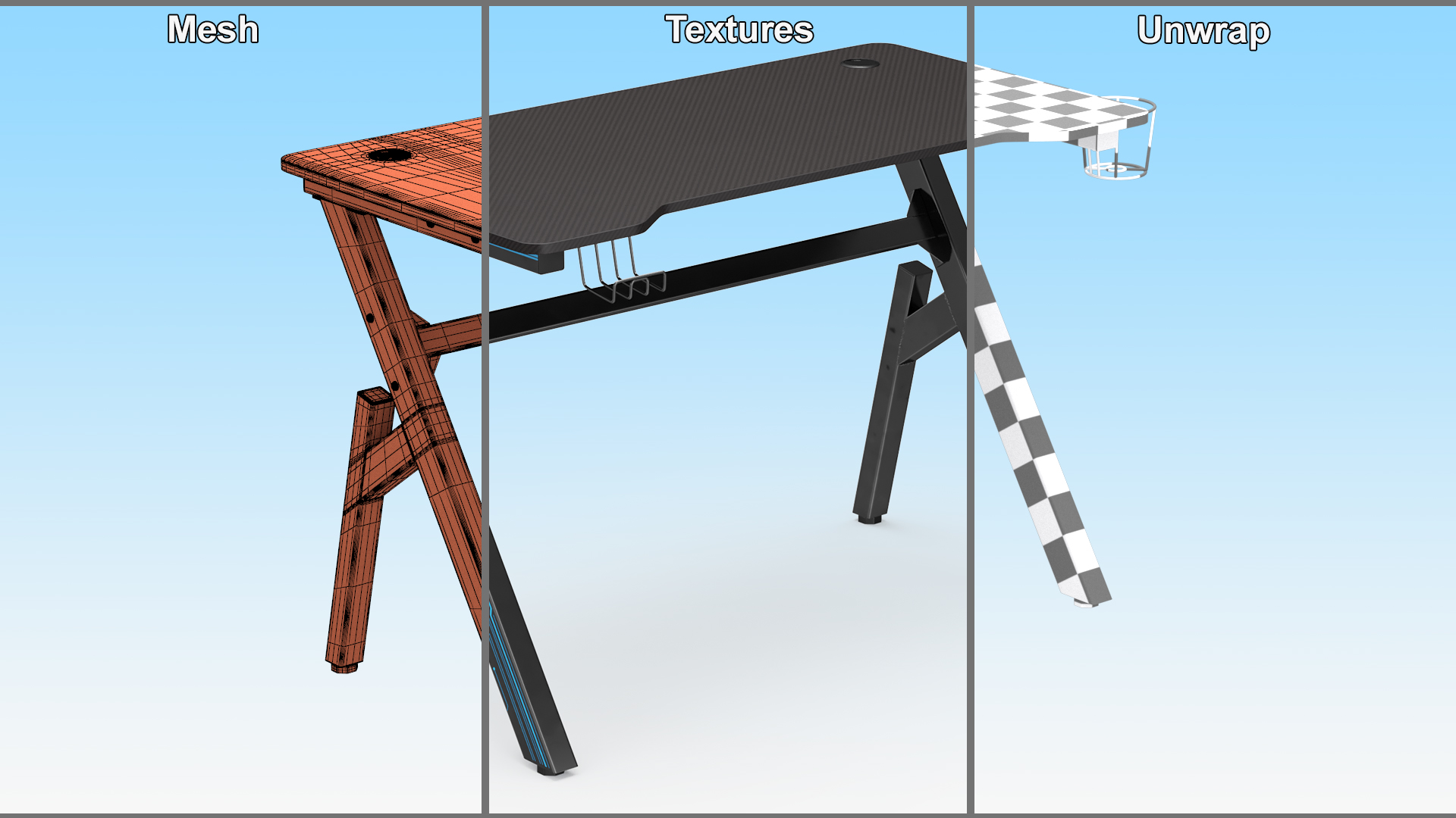 Computer Table for Gamer 3D model