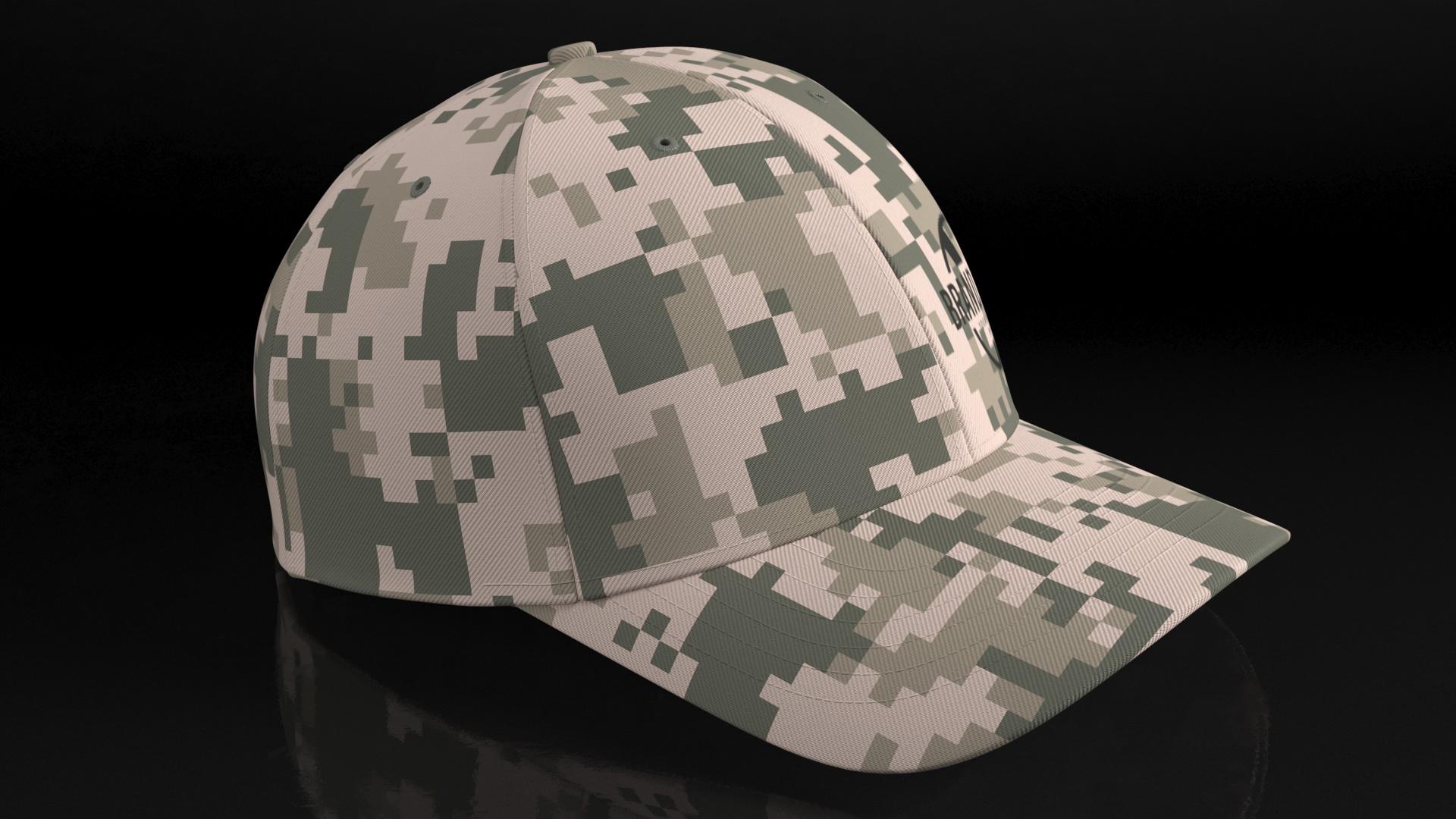 3D Cap Cotton Khaki Pixel Your Brand model