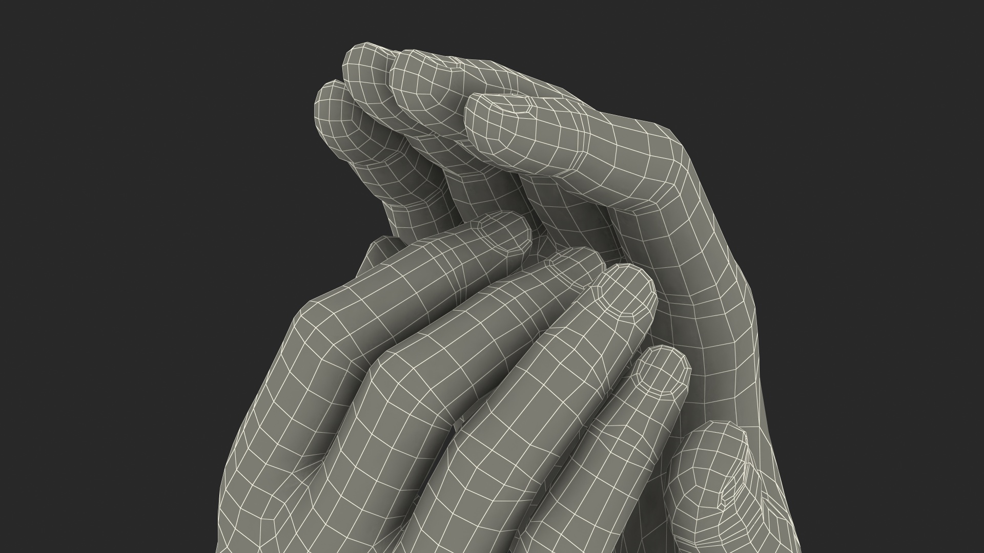 3D model Hands Sculpture Gold