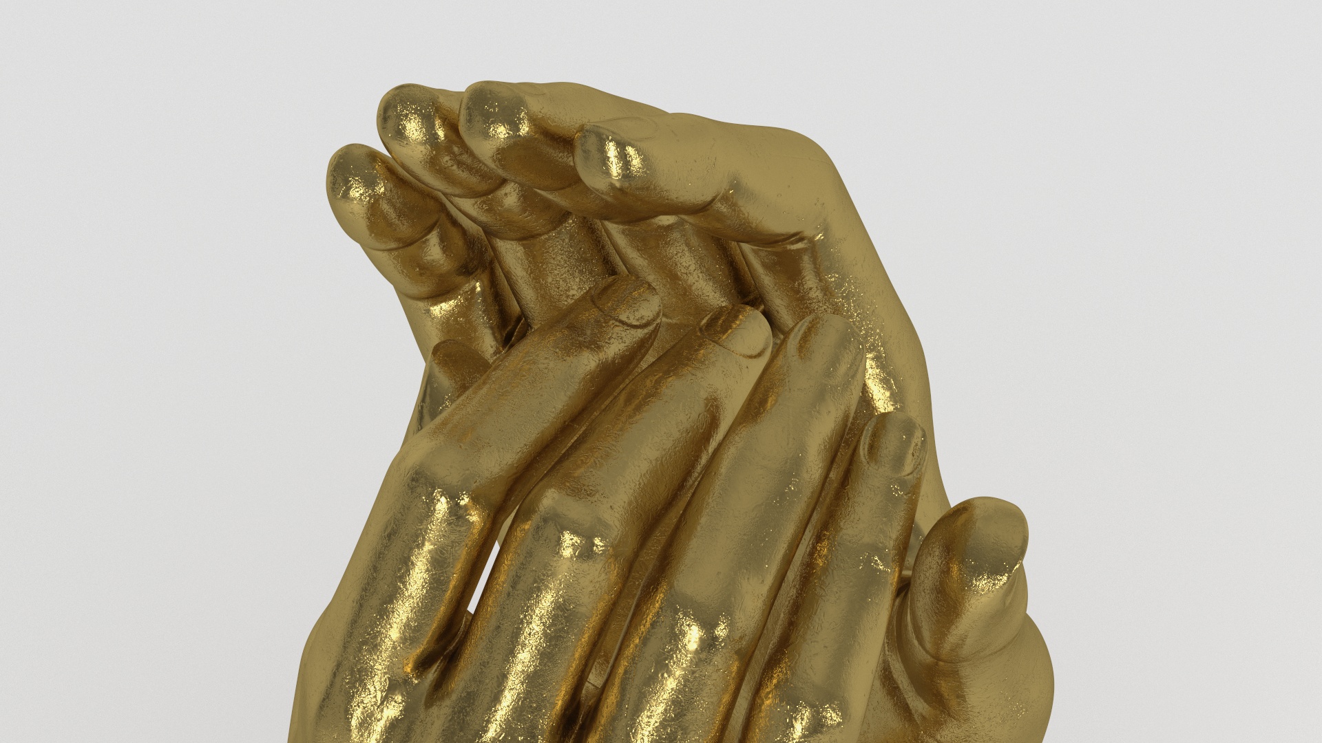 3D model Hands Sculpture Gold