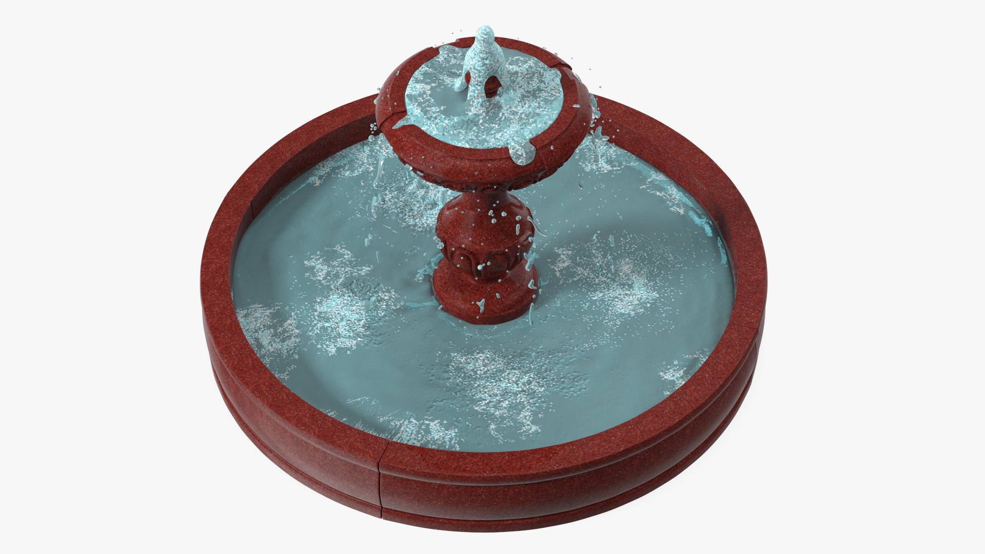 Classic Garden Fountain Red 3D