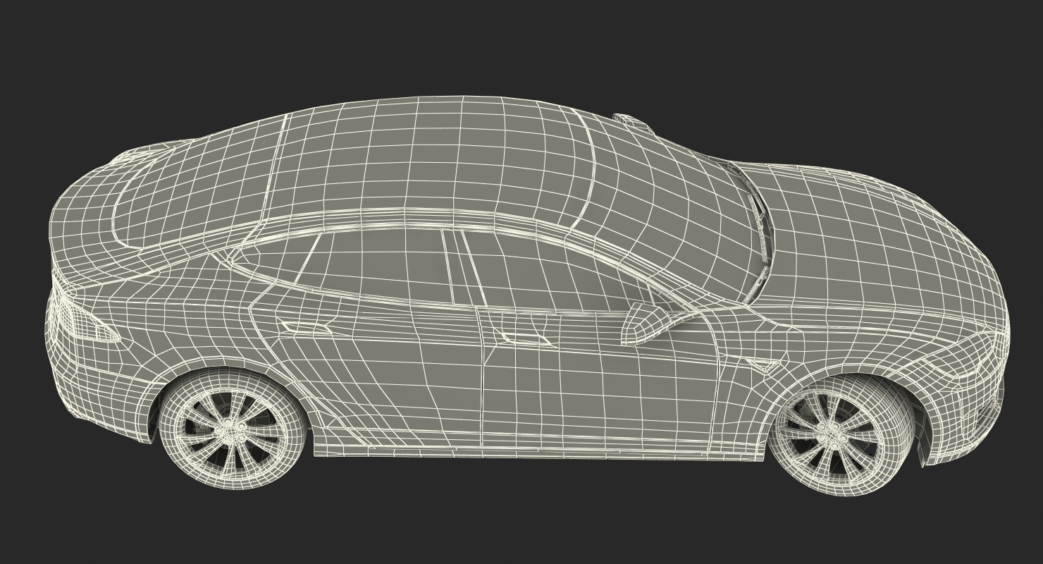 3D Tesla Model S 60 2015 Rigged model