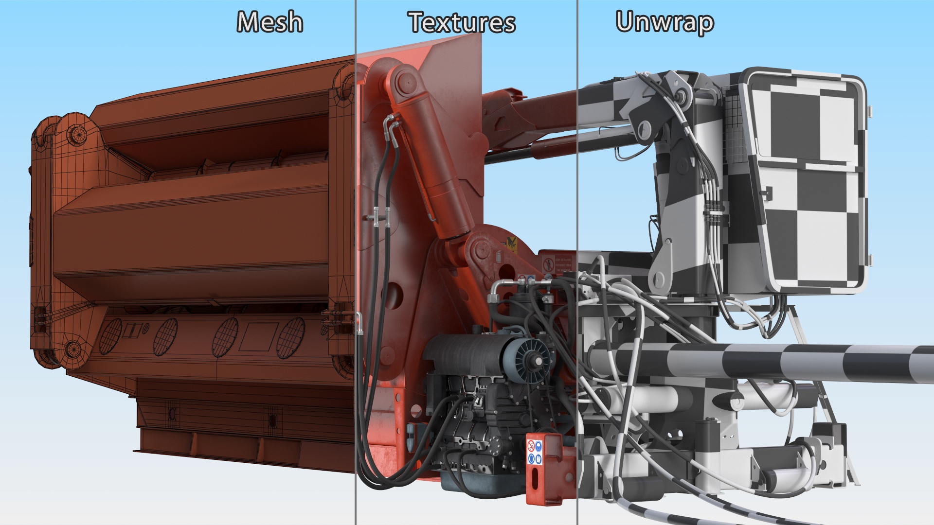 3D Scrap Metal Baler Portable Rigged model