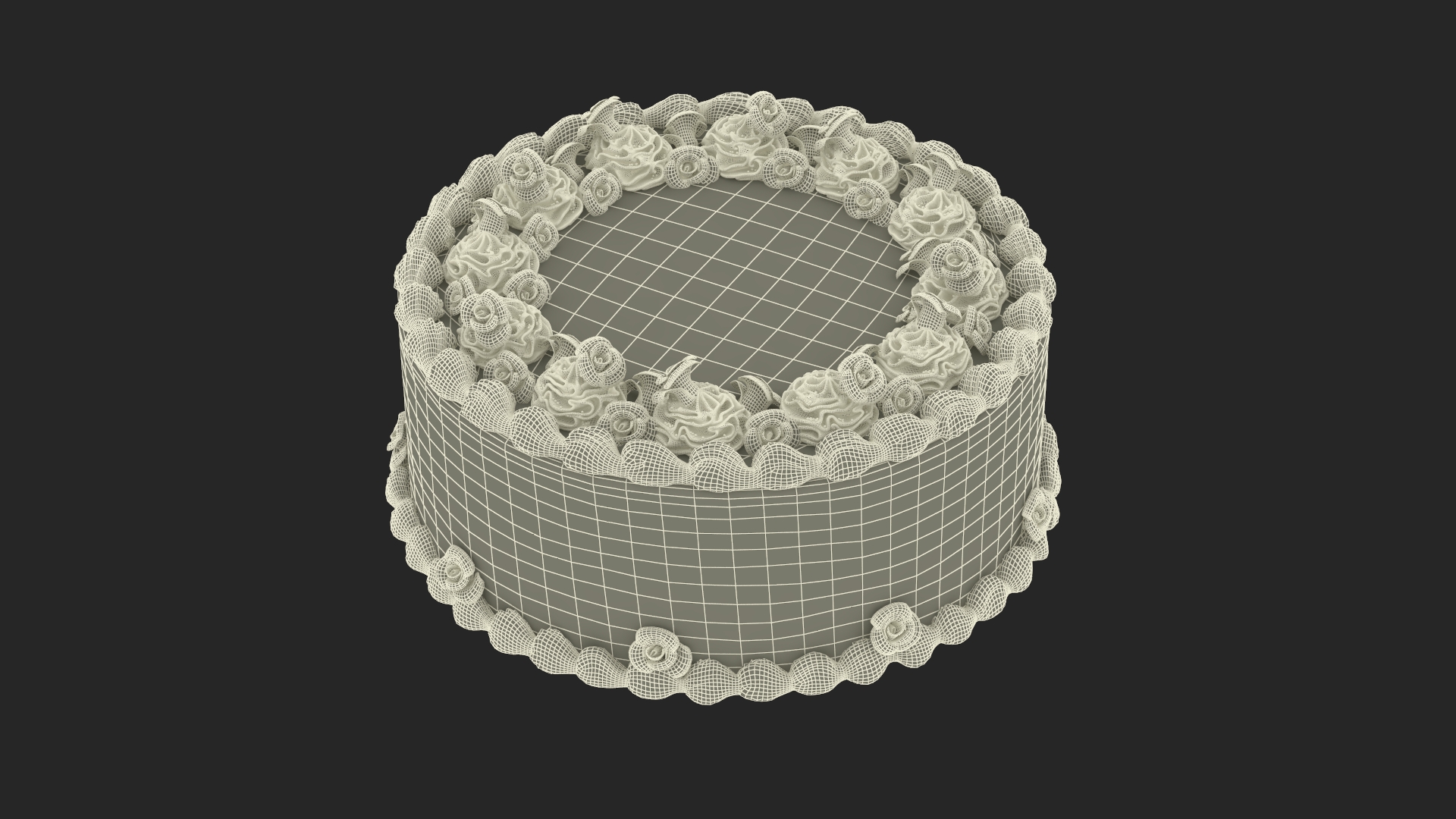 Cream Cake Sweet Dessert 3D model