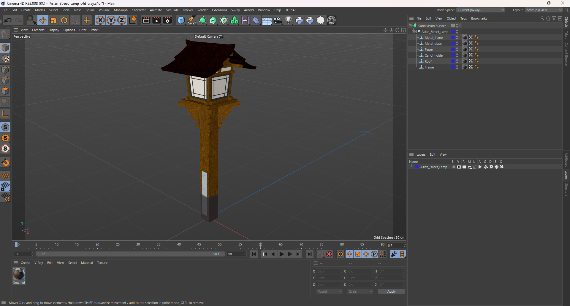 Asian Street Lamp 3D