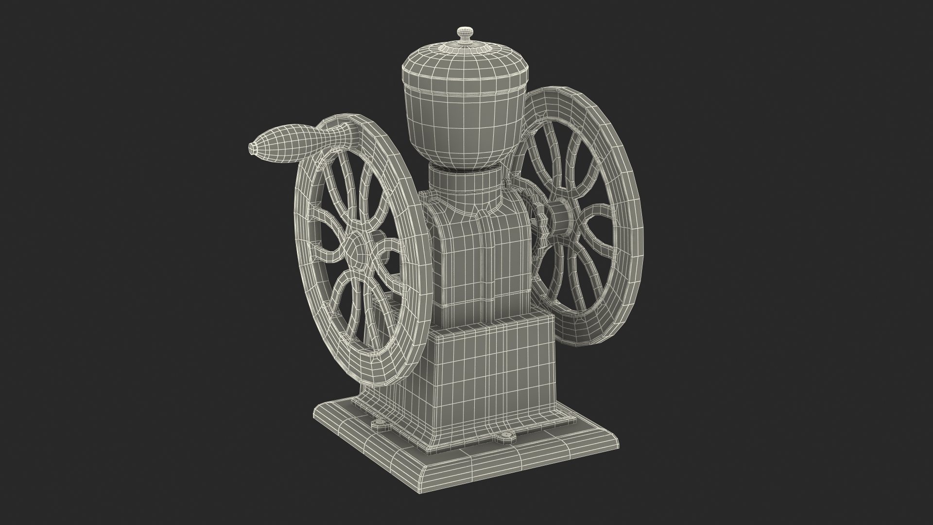 3D Retro Style Manual Coffee Grinder model