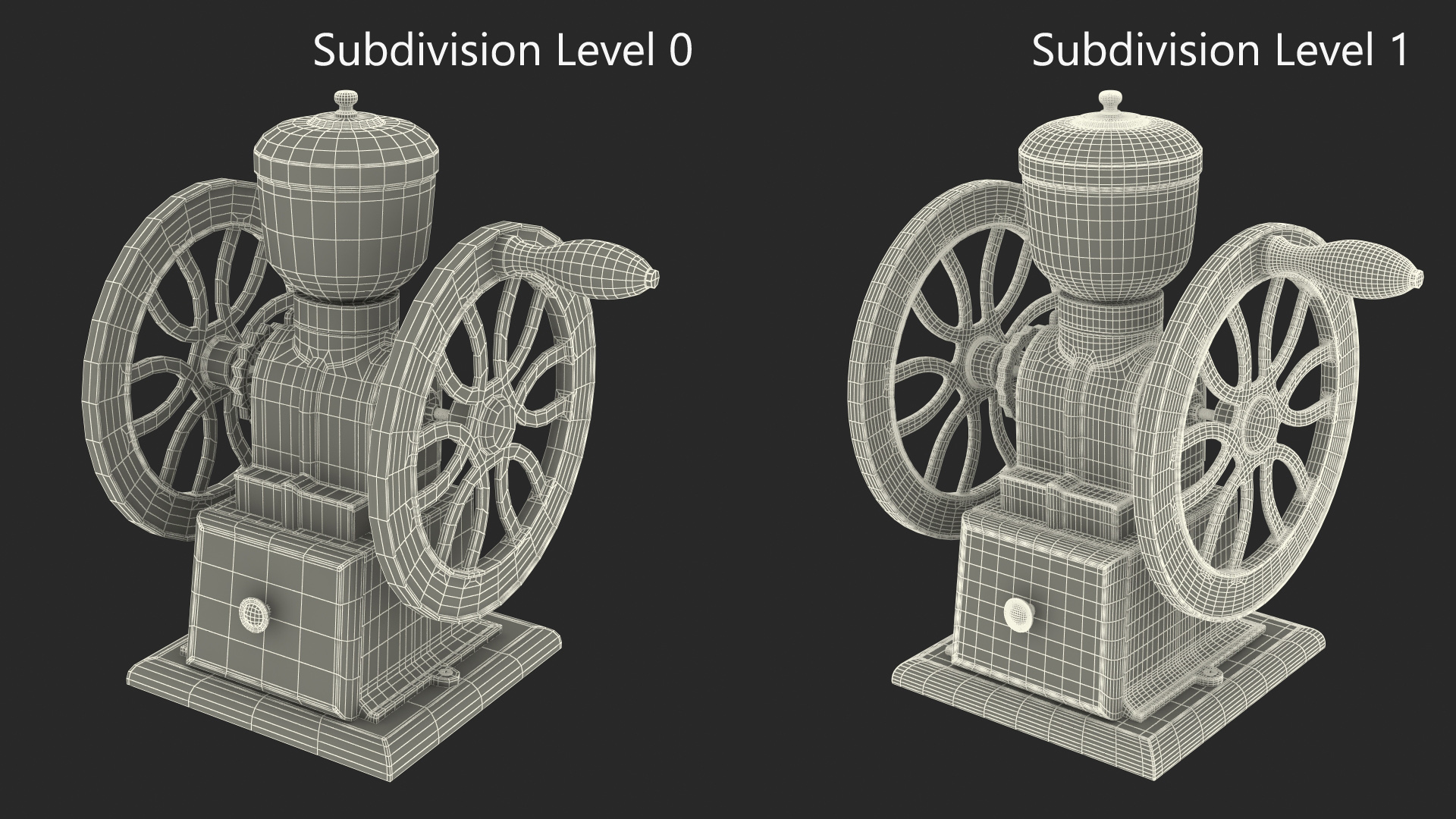 3D Retro Style Manual Coffee Grinder model