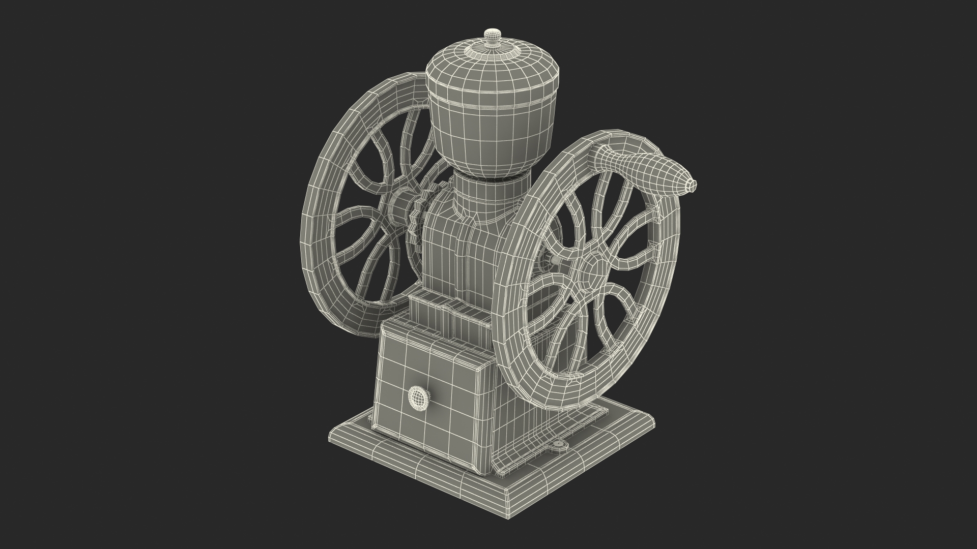 3D Retro Style Manual Coffee Grinder model