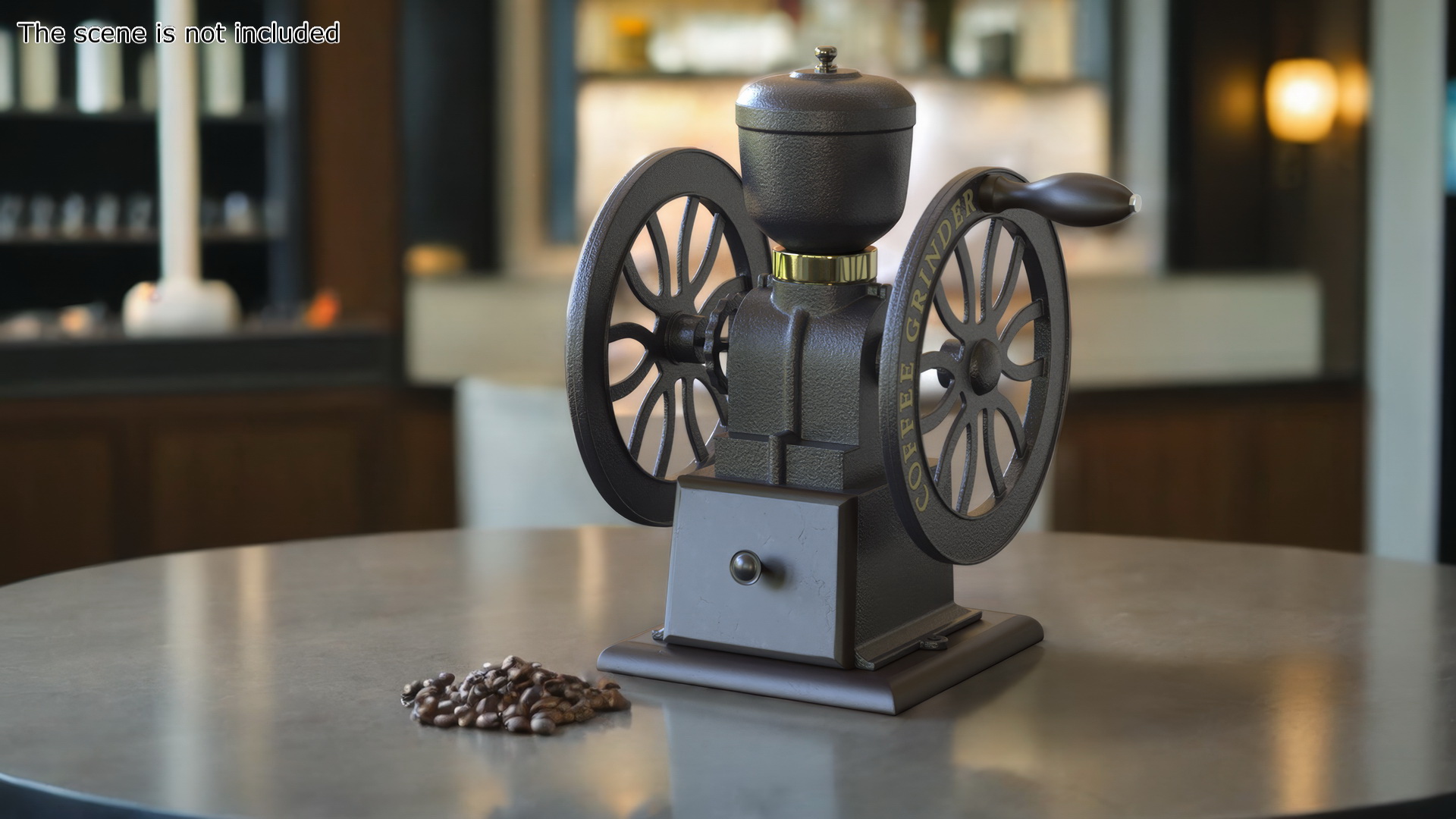 3D Retro Style Manual Coffee Grinder model