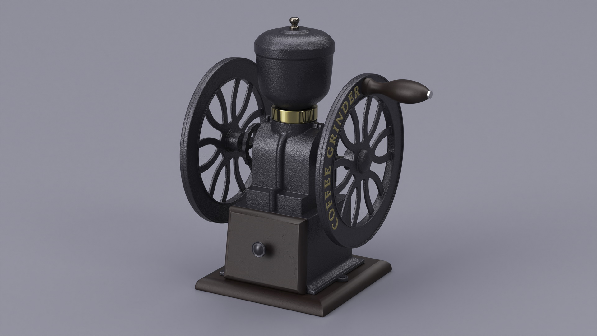 3D Retro Style Manual Coffee Grinder model