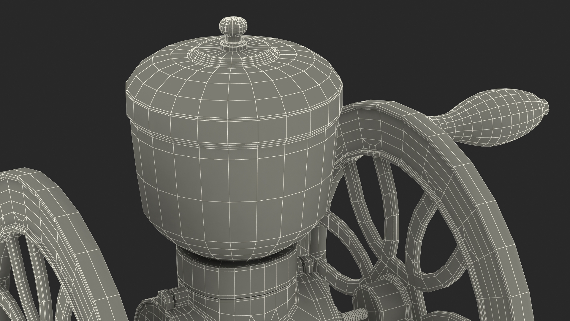 3D Retro Style Manual Coffee Grinder model