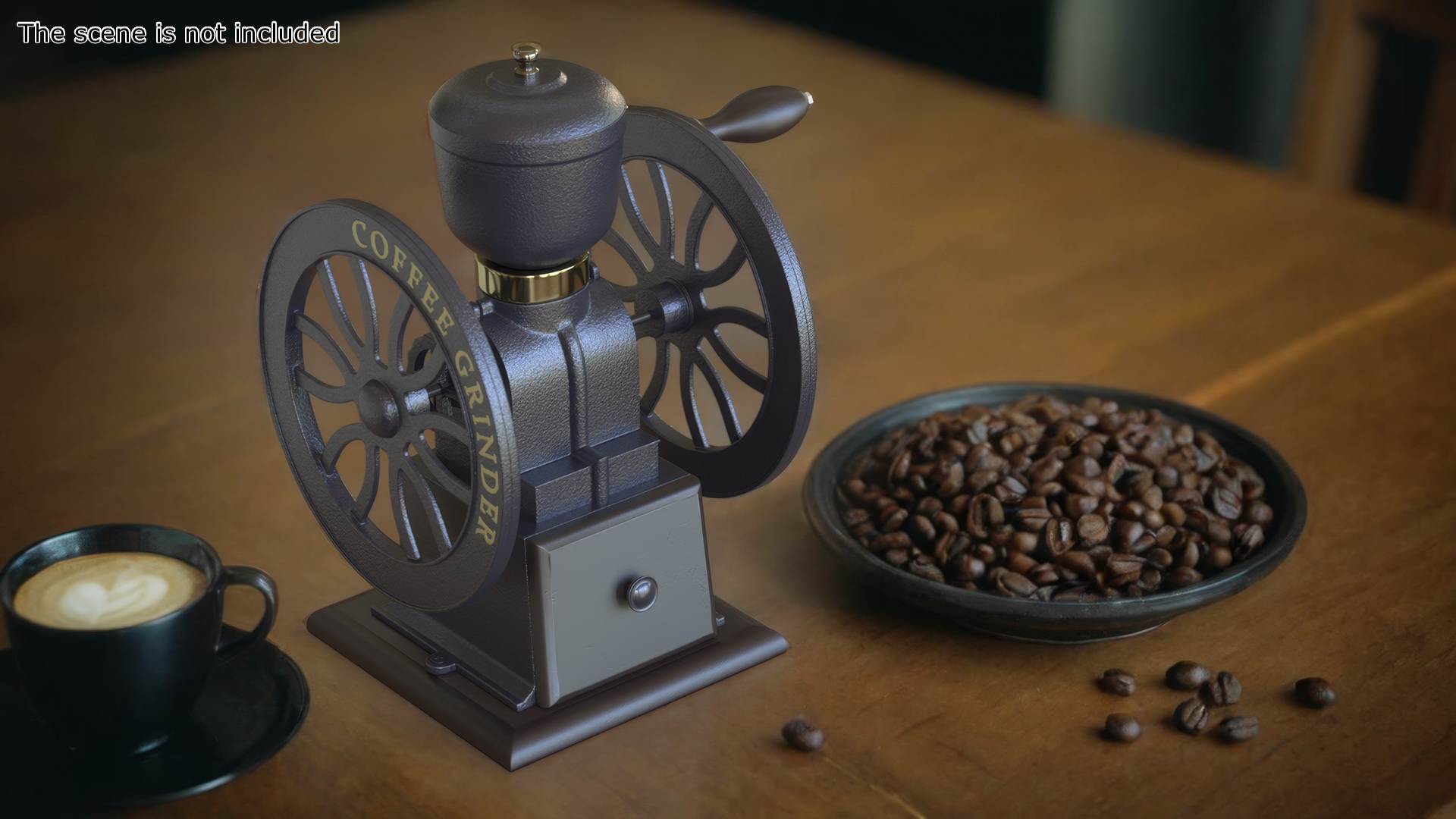 3D Retro Style Manual Coffee Grinder model