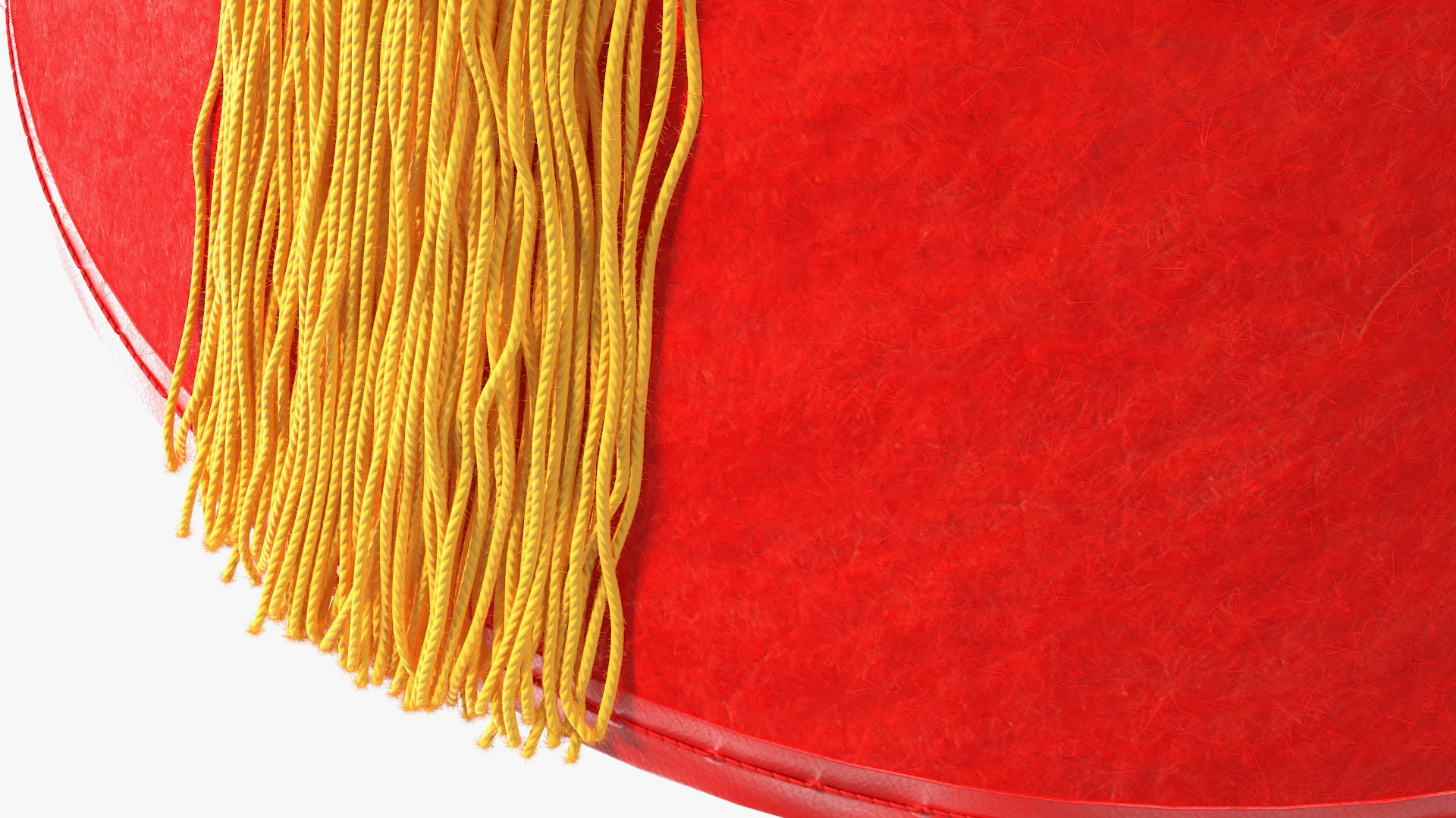 3D Traditional Arabic Red Fez Hat With Yellow Tassel Fur model