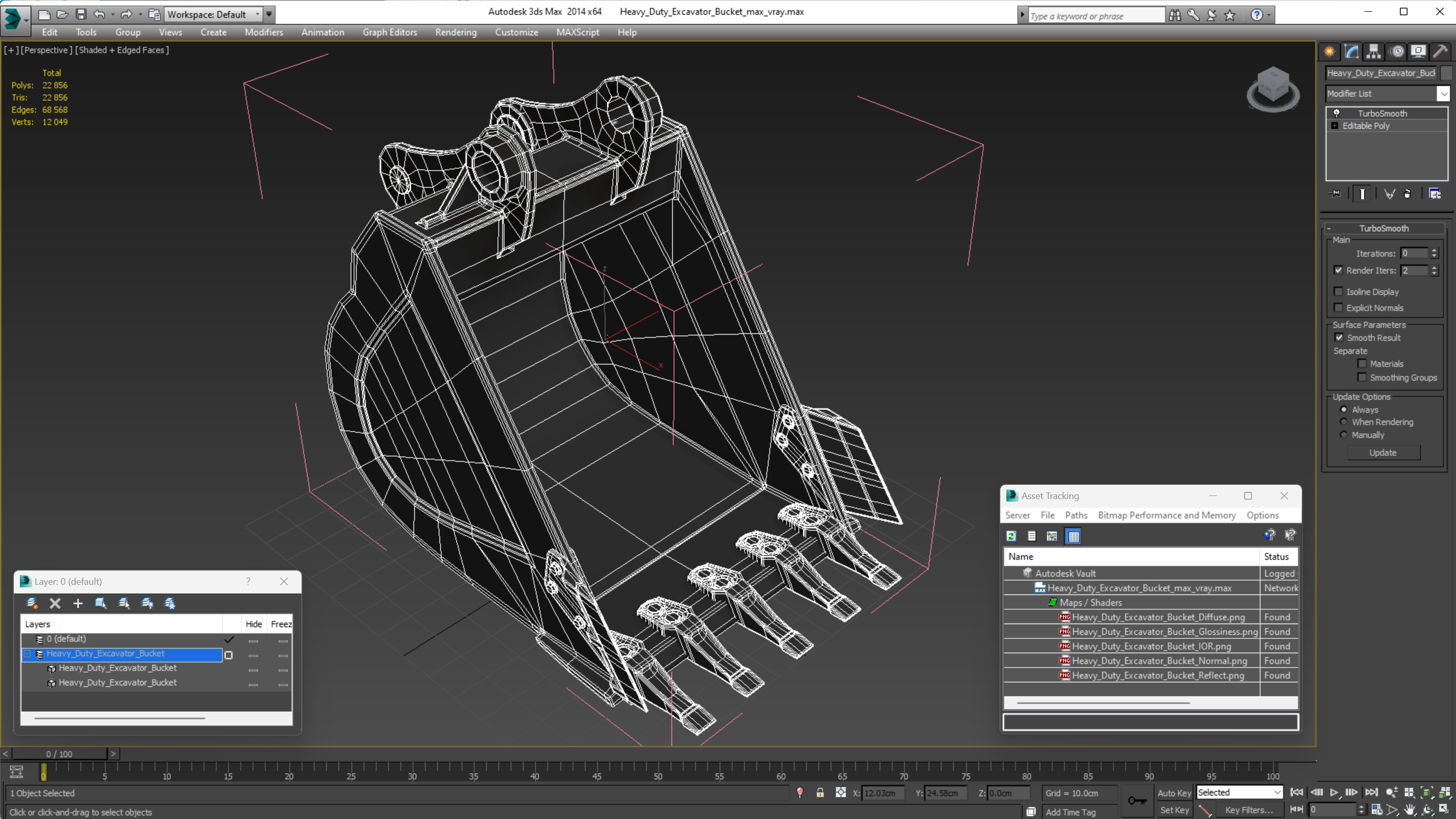 Heavy Duty Excavator Bucket 3D