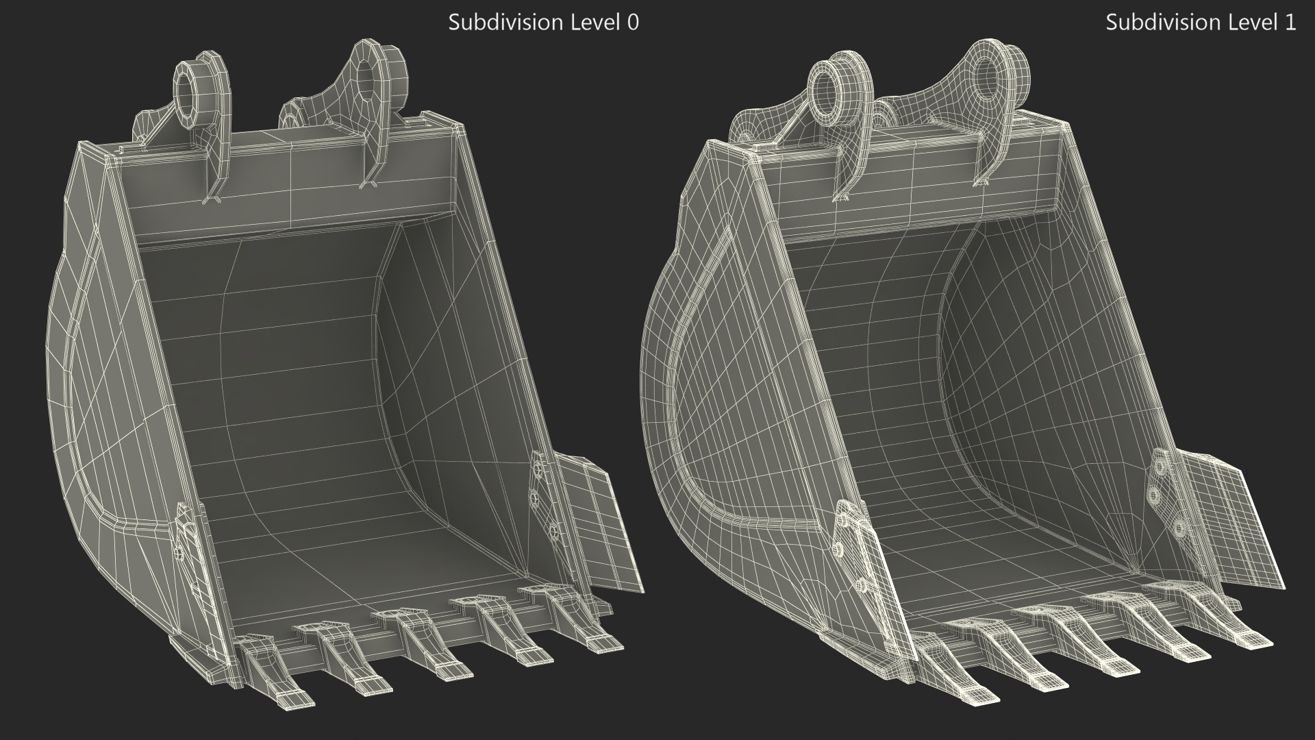 Heavy Duty Excavator Bucket 3D