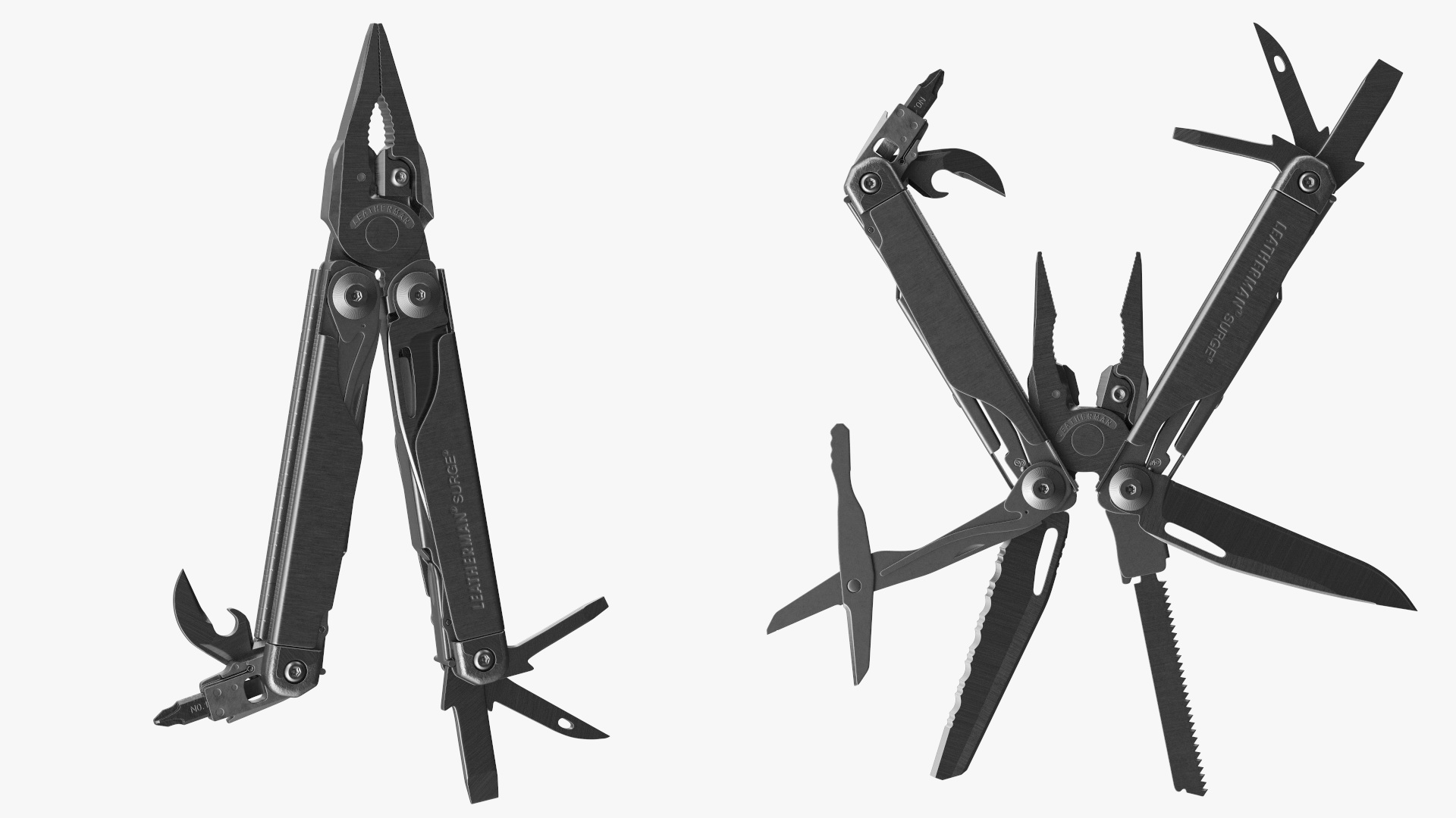 Leatherman Surge Multitool Black Rigged 3D model