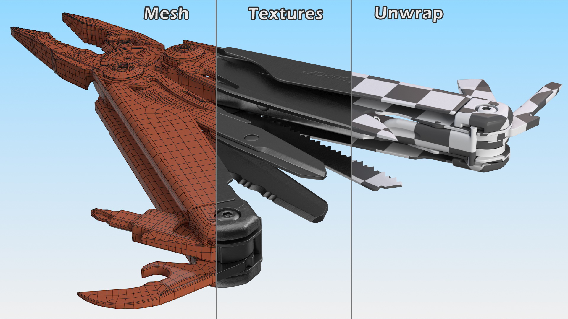 Leatherman Surge Multitool Black Rigged 3D model