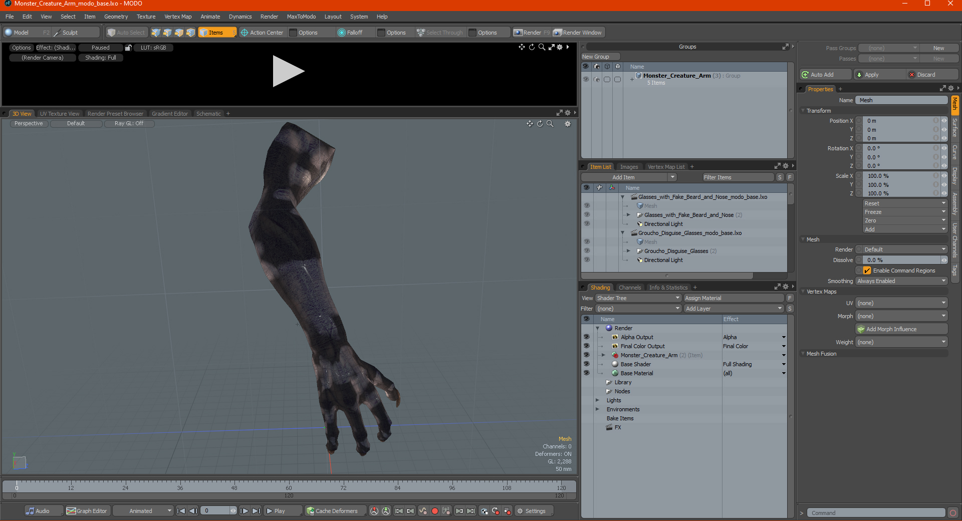 3D model Monster Creature Arm