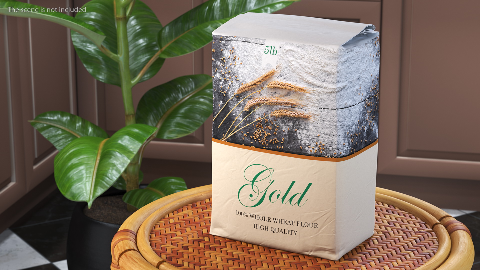 Wheat Flour Gold Bag 5lb 3D model