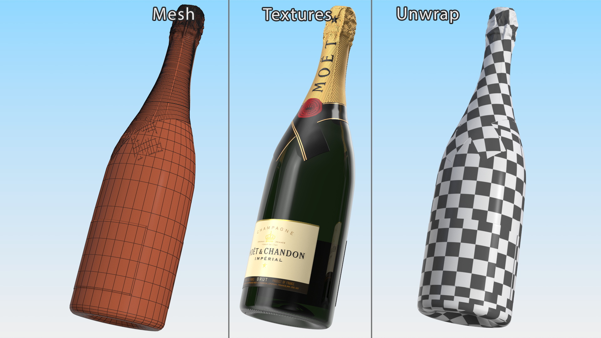 Champagne Bottle Moet and Chandon Brut Imperial 3D