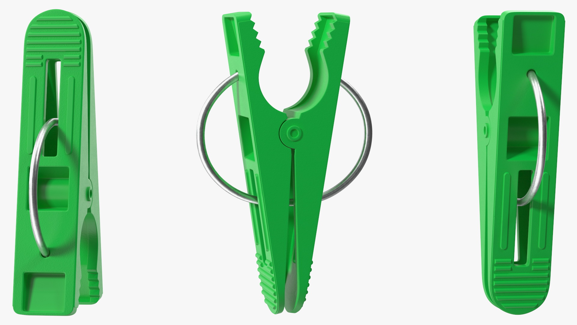 Plastic Clothespin Green Pressed 3D