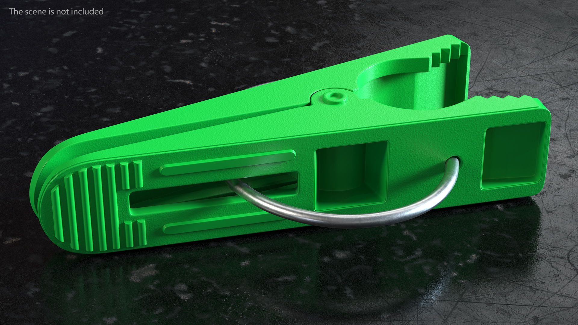 Plastic Clothespin Green Pressed 3D