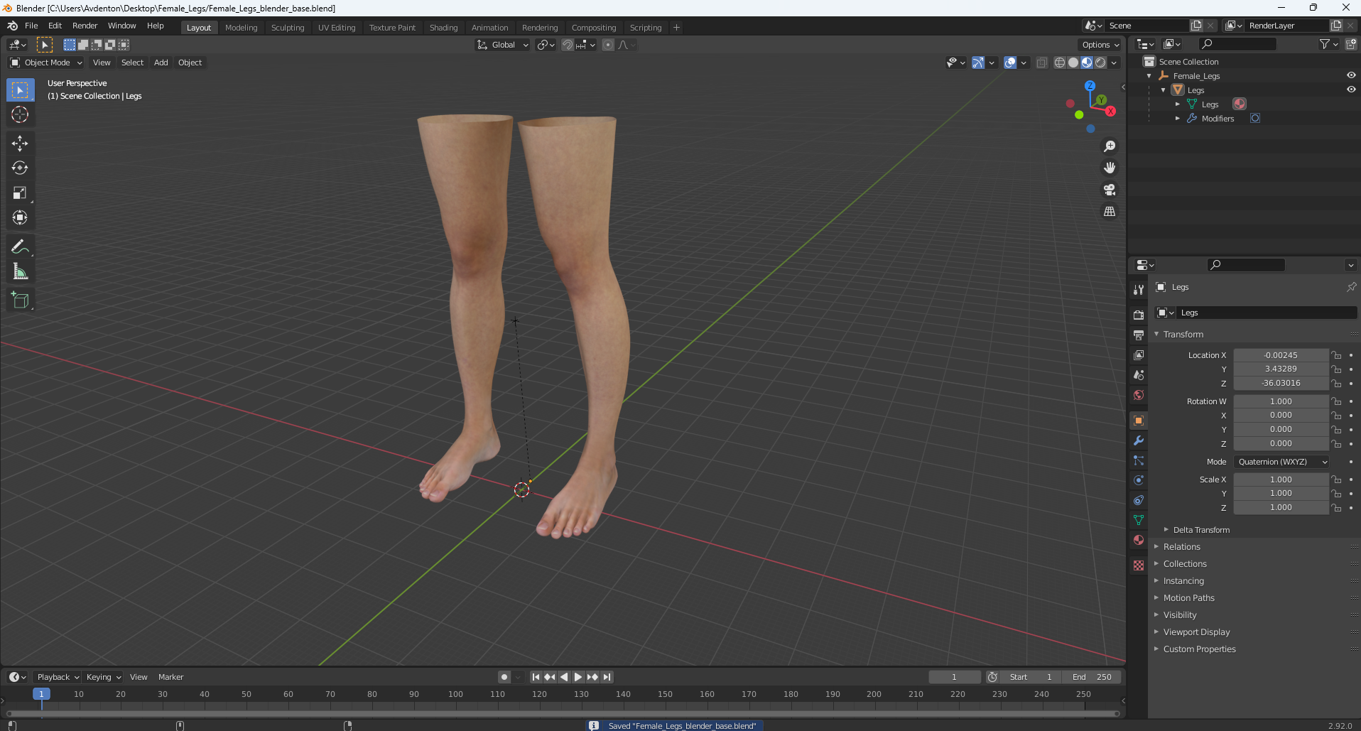 3D Female Legs