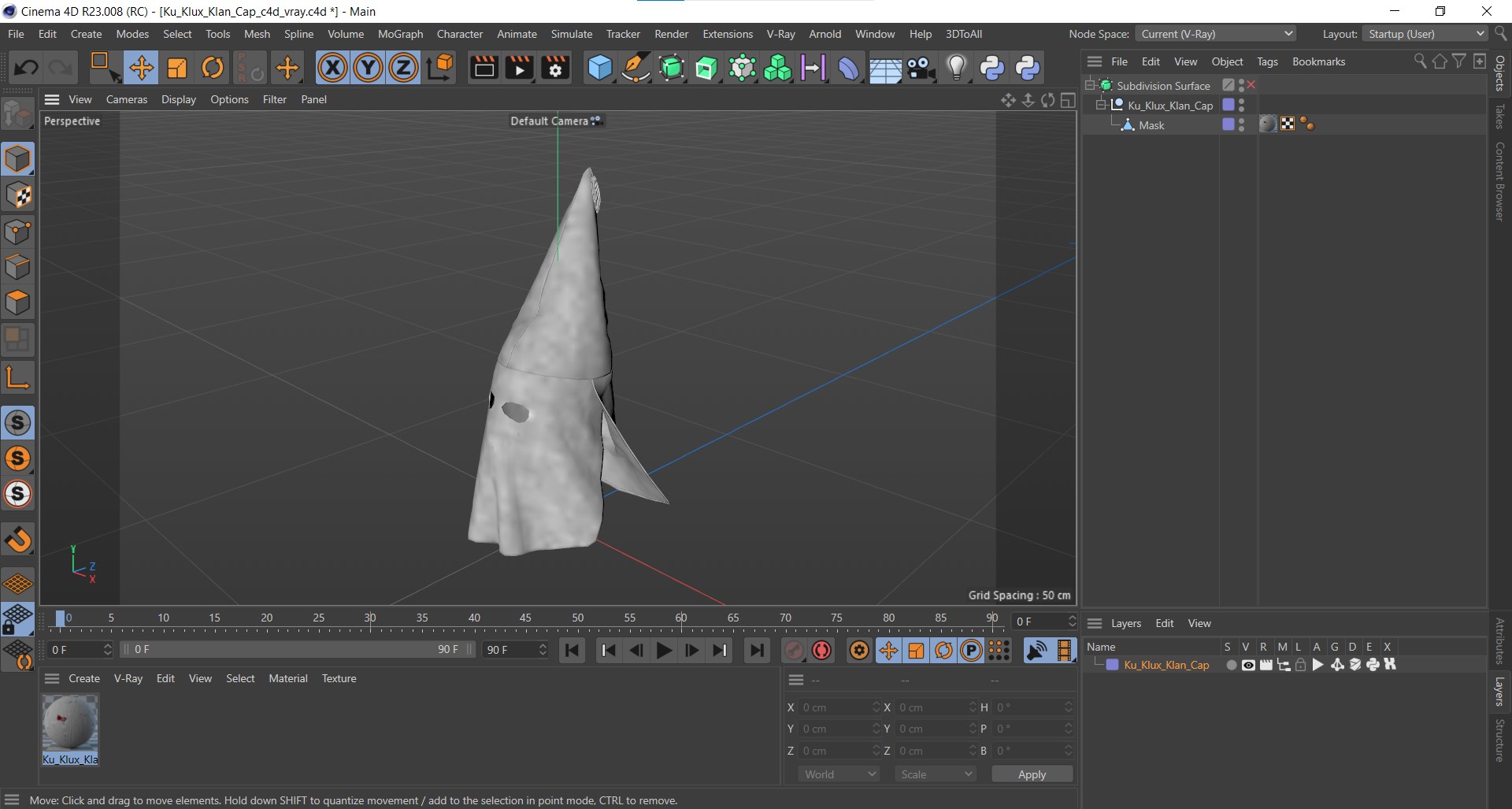 3D Ku Klux Klan Cap