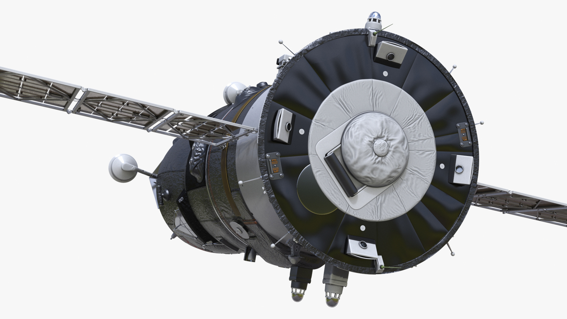 ROS Airlock Module Docked to ISS Station Zvezda 3D